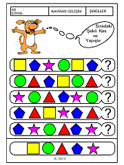 okul öncesi çocuklar için geometrik şekiller örüntü çalışama sayfaları